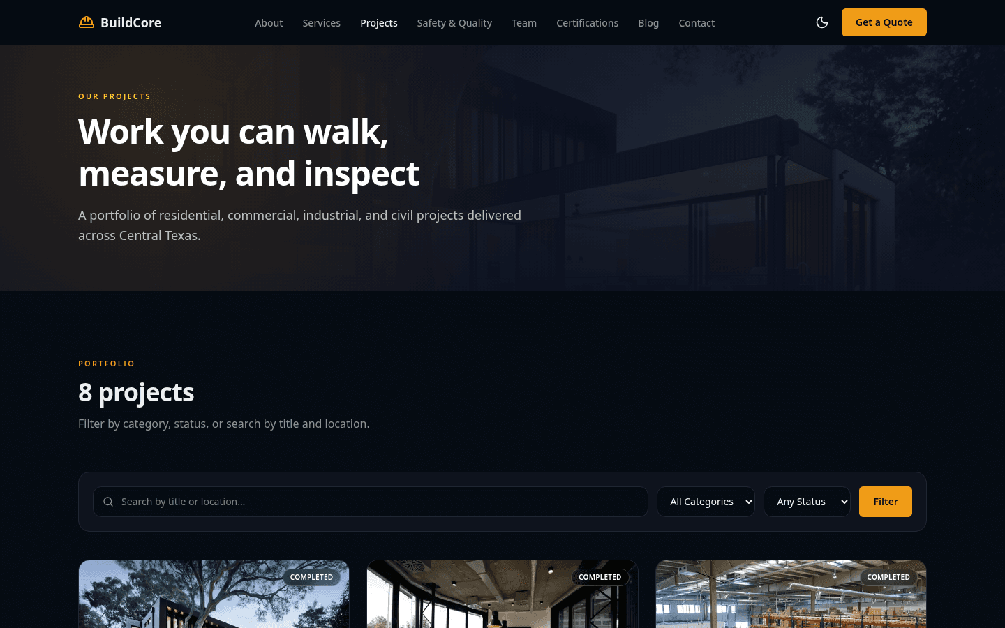 Projects portfolio