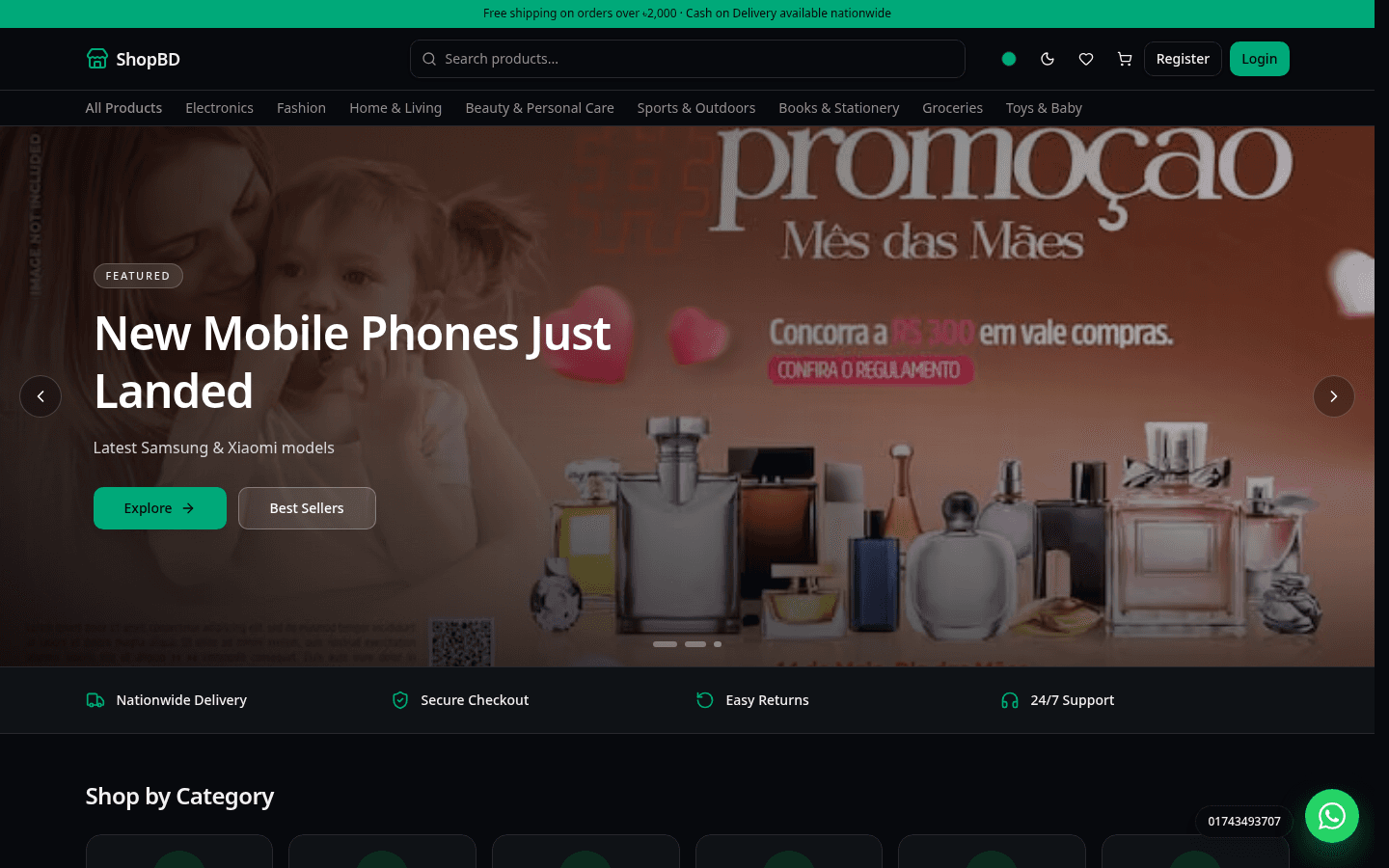 Storefront homepage — Light mode
